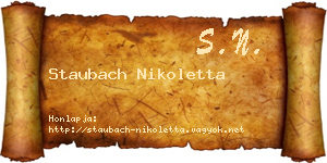 Staubach Nikoletta névjegykártya