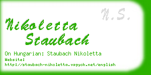 nikoletta staubach business card